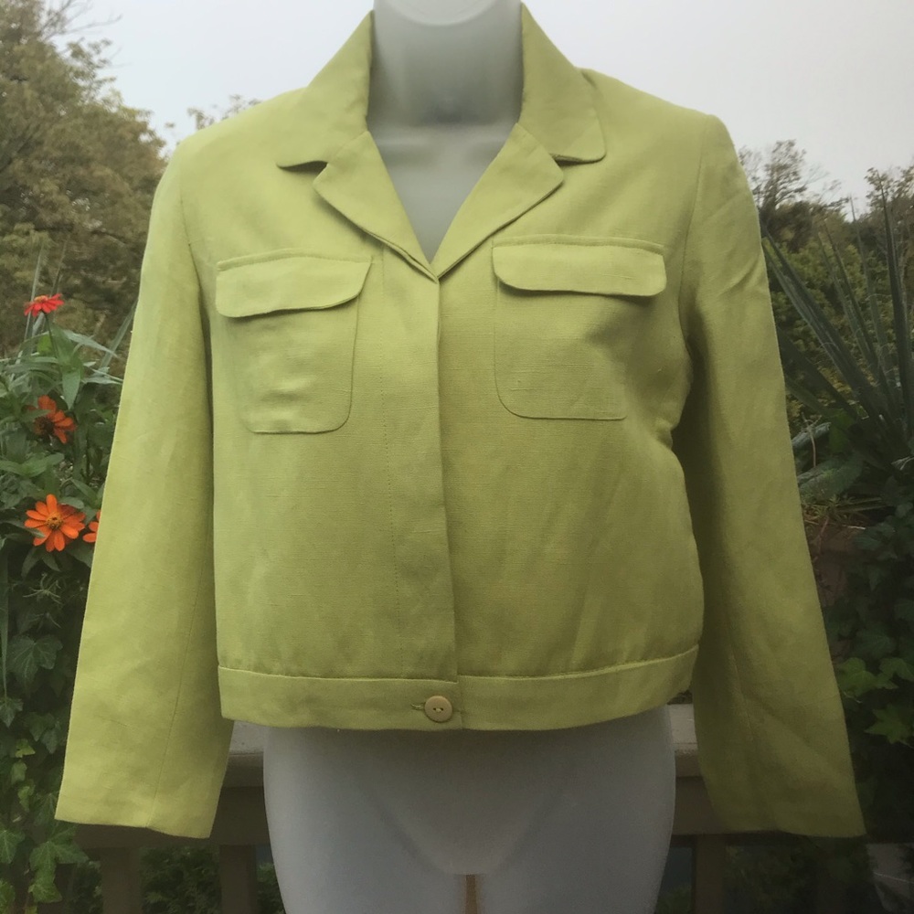 NWOT Herman Geist - LINEN LIME GREEN JACKET, Size: 2P
